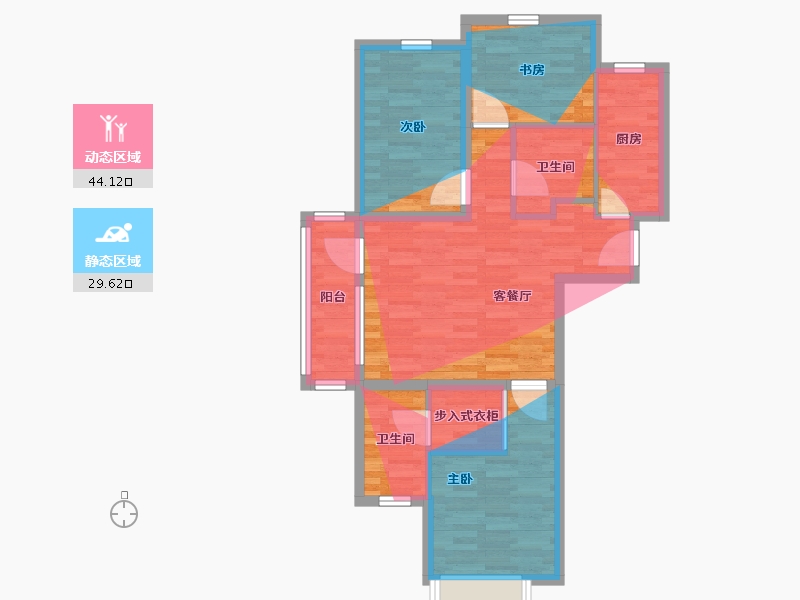 河北省-廊坊市-融创融公馆-75.65-户型库-动静分区