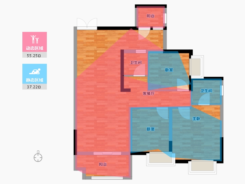 四川省-成都市-德桦御湖和境-96.38-户型库-动静分区