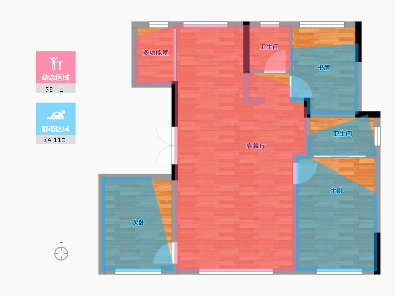 吉林省-长春市-新区发展·缦云四季-87.27-户型库-动静分区