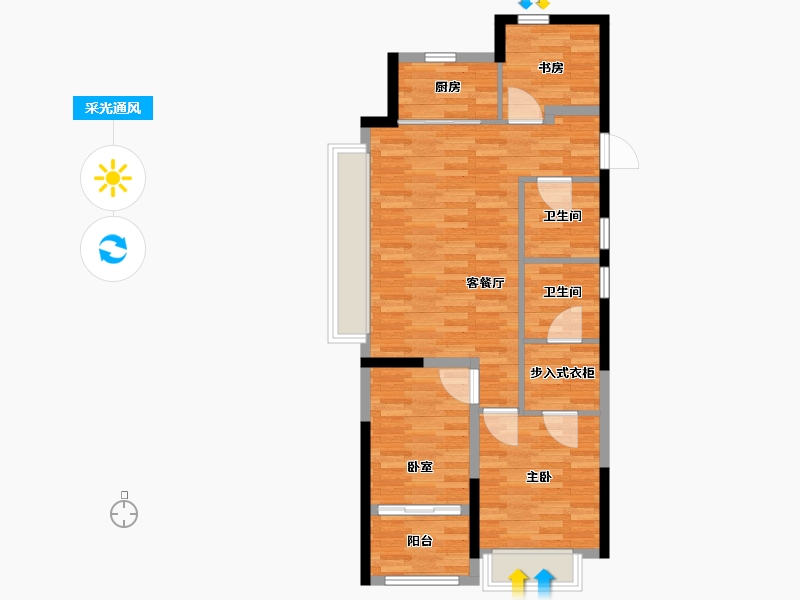 浙江省-杭州市-阅仕府(人才共有产权)-72.77-户型库-采光通风