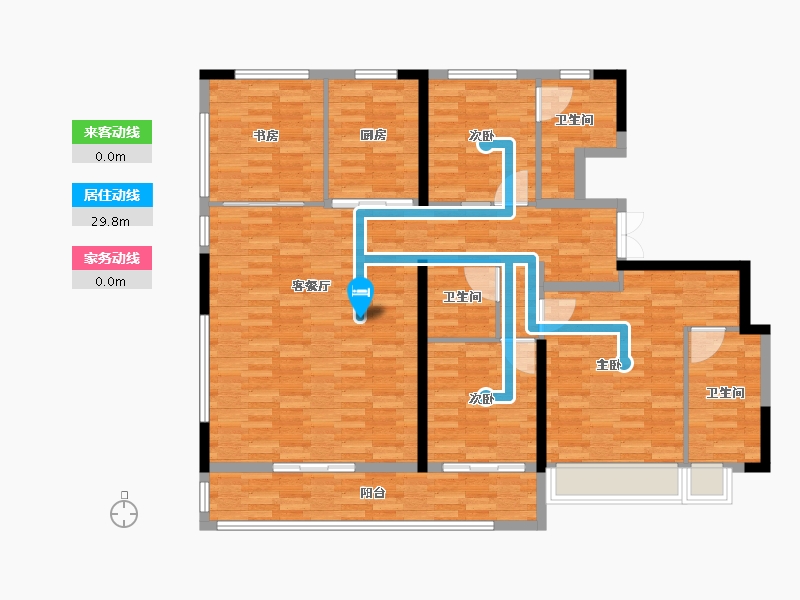 陕西省-西安市-能建长誉府-130.88-户型库-动静线