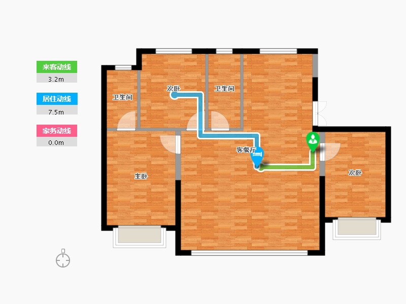 河北省-张家口市-海诚·清水河畔二期-102.28-户型库-动静线