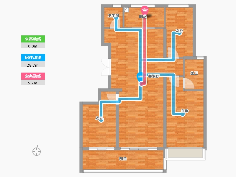 山东省-德州市-嘉泰·东方翰林府-104.65-户型库-动静线