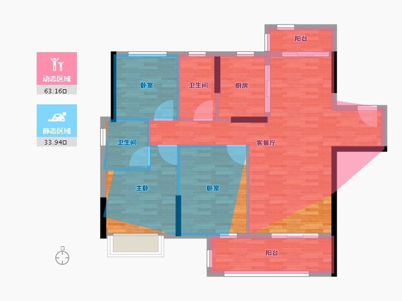 湖北省-武汉市-绿城光谷桂府-92.33-户型库-动静分区