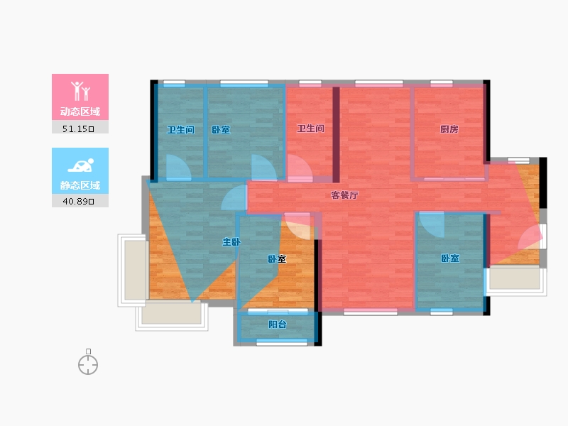 福建省-厦门市-联发嘉悦里-93.89-户型库-动静分区