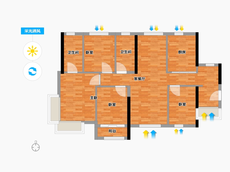 福建省-厦门市-联发嘉悦里-93.89-户型库-采光通风