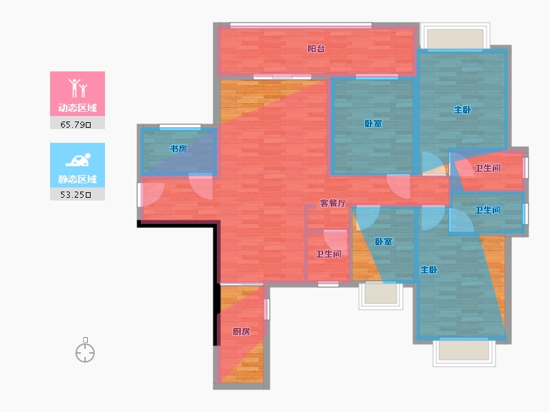 广西壮族自治区-玉林市-宽华城豪门御景-113.02-户型库-动静分区