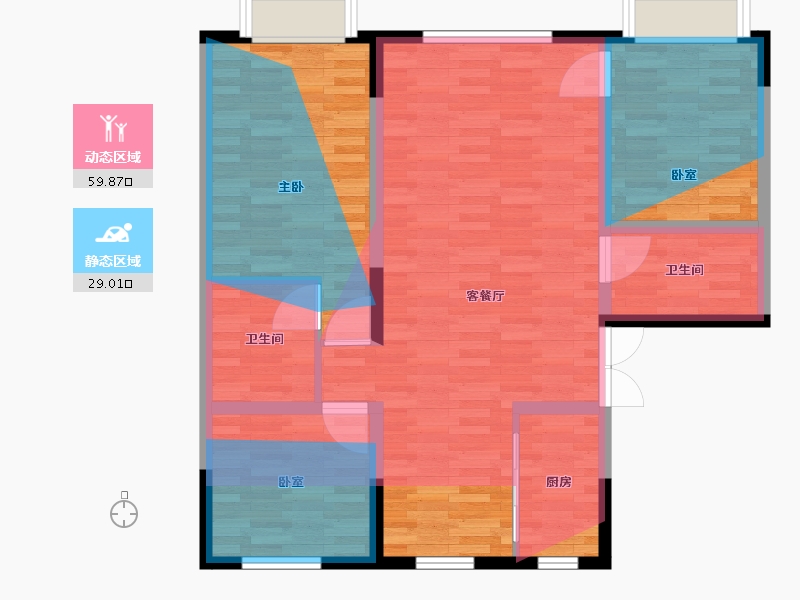 吉林省-松原市-豪杰悦璟-101.60-户型库-动静分区