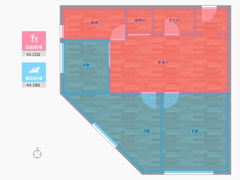 北京-北京市-天下儒寓小区-81.60-户型库-动静分区