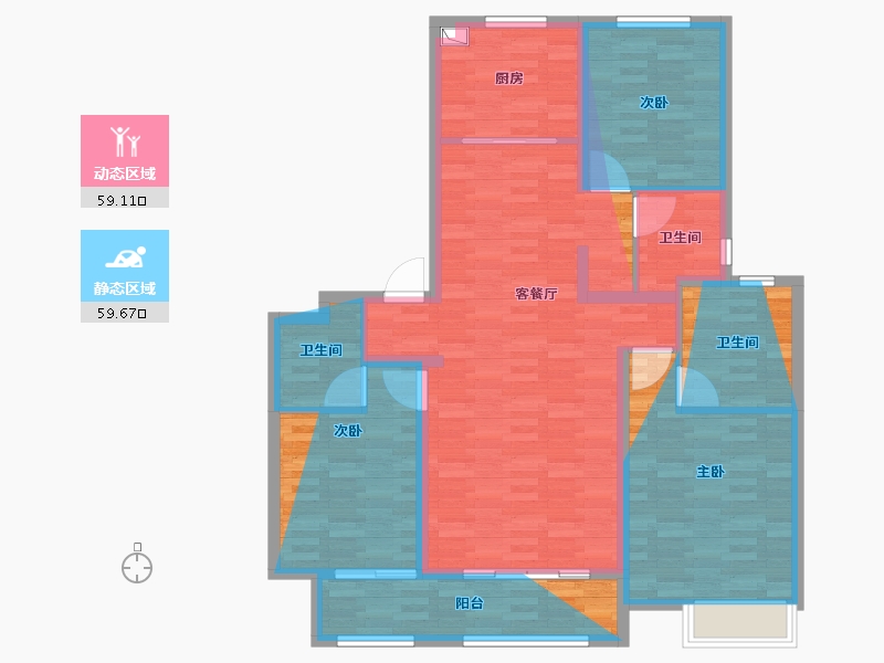 山西省-晋中市-保利壹号公馆-130.39-户型库-动静分区