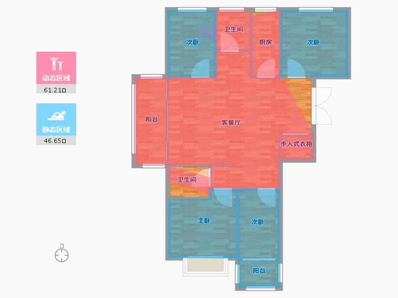 江苏省-连云港市-香堤国际天悦-102.91-户型库-动静分区