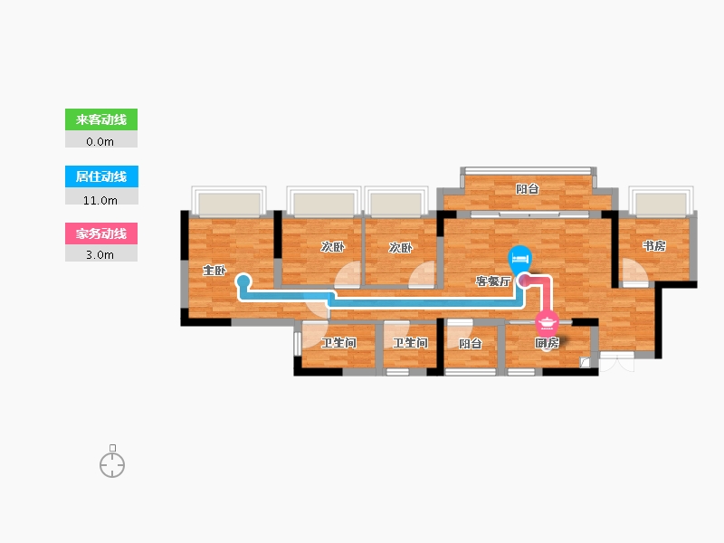 重庆-重庆市-中建滨江星城4期-85.00-户型库-动静线