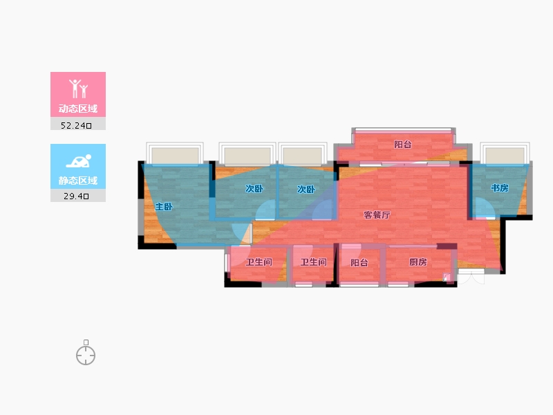 重庆-重庆市-中建滨江星城4期-85.00-户型库-动静分区