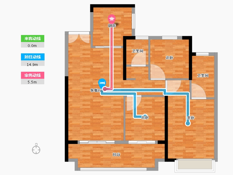 陕西省-安康市-博元城丨福园-114.40-户型库-动静线