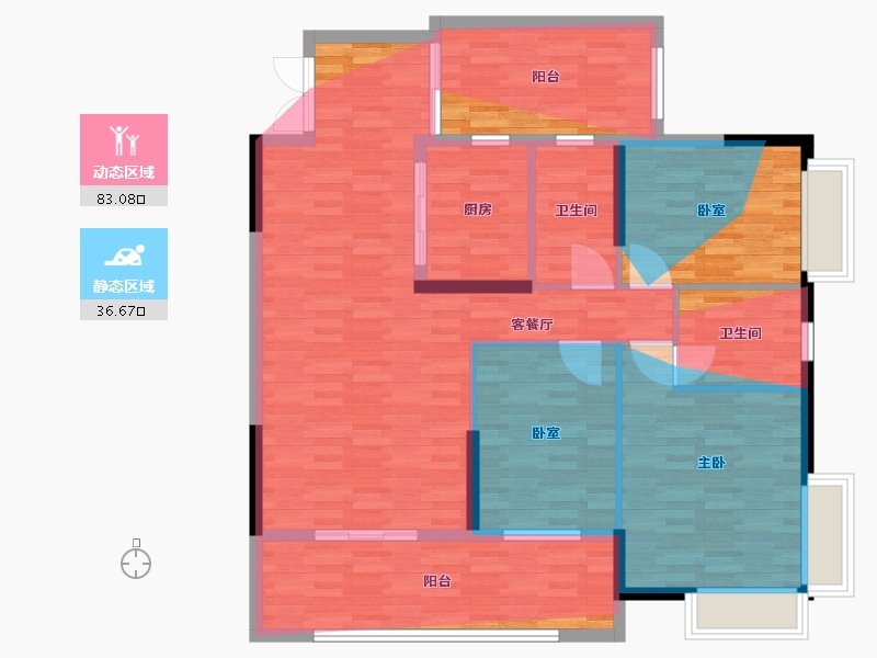 广西壮族自治区-百色市-东蒙小区-105.05-户型库-动静分区