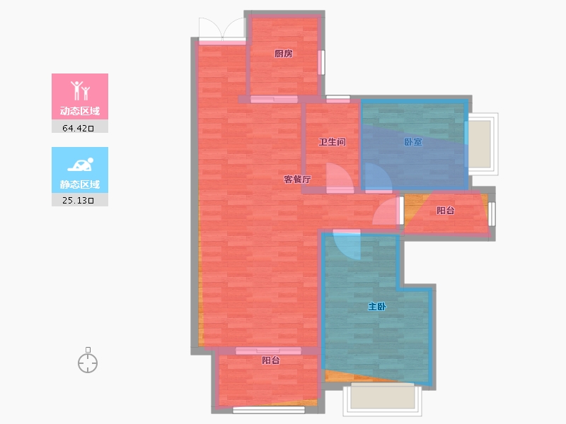 湖南省-邵阳市-乾道魏源壹号院-78.91-户型库-动静分区