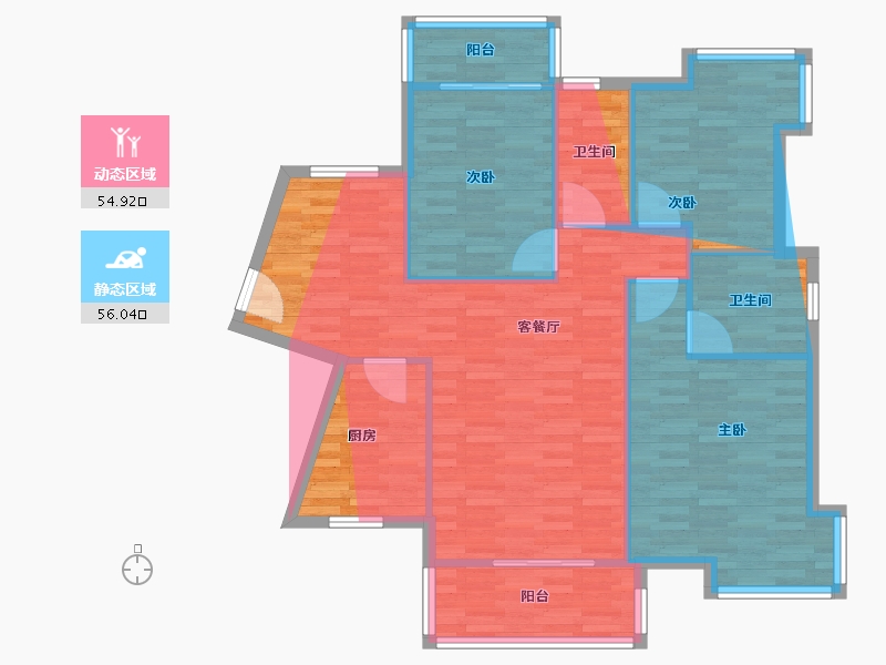 福建省-厦门市-天御花园-104.95-户型库-动静分区