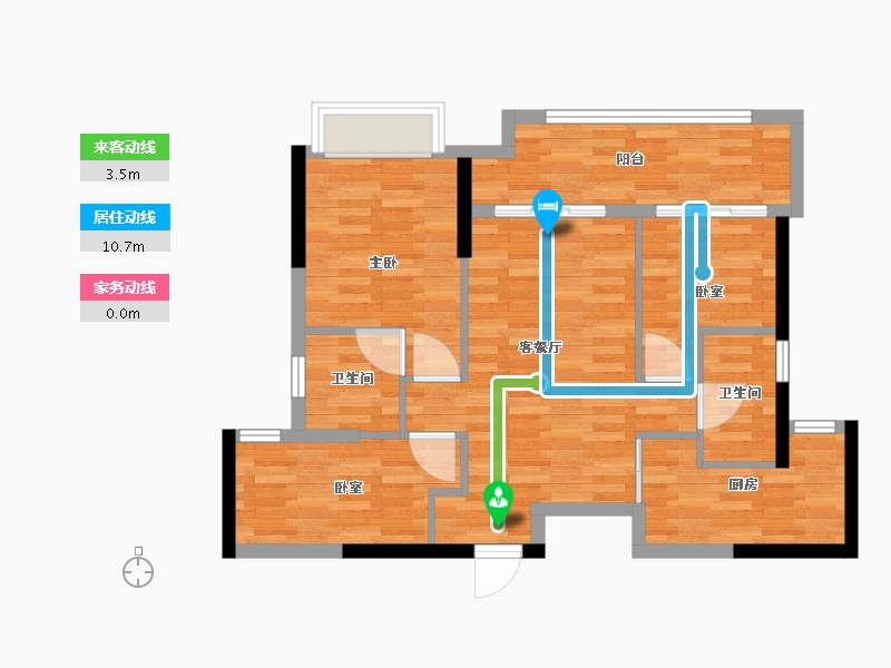 福建省-龙岩市-澜郡江南-71.90-户型库-动静线