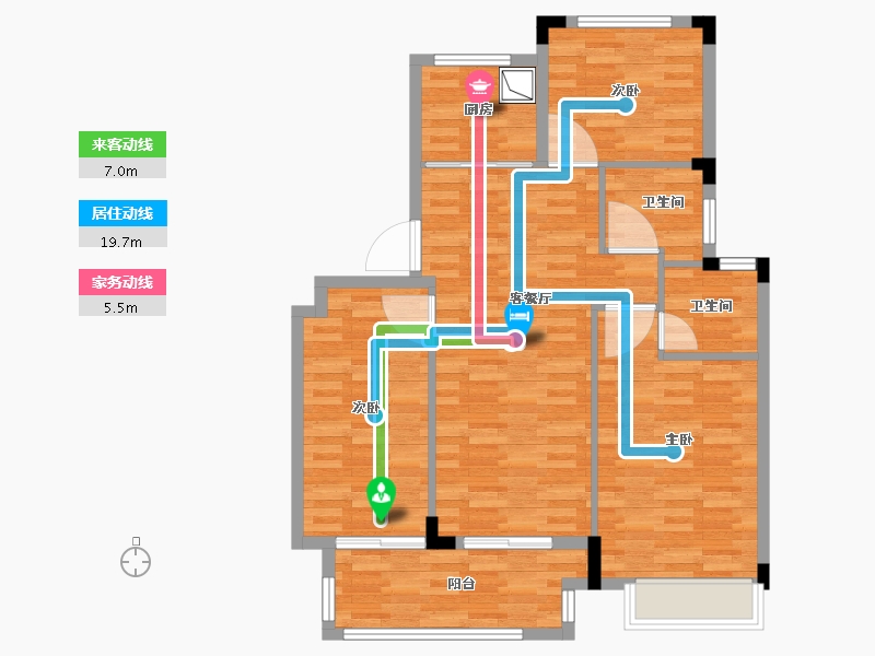 浙江省-台州市-文德上院-88.80-户型库-动静线