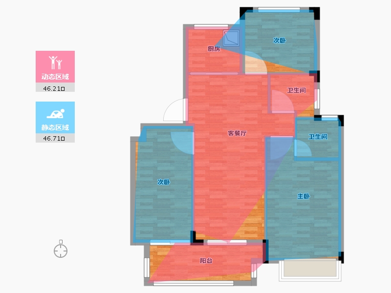 浙江省-台州市-文德上院-88.80-户型库-动静分区