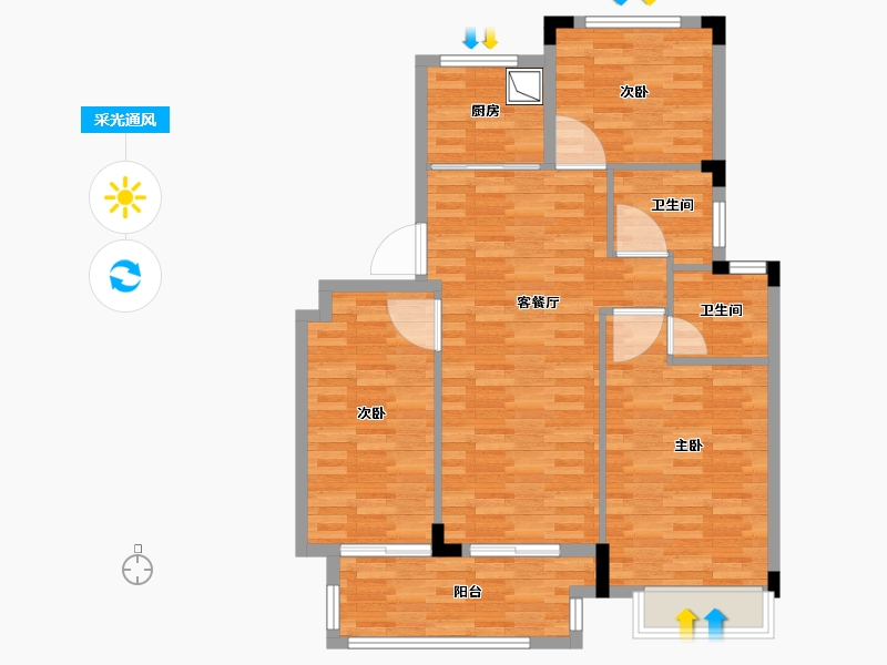 浙江省-台州市-文德上院-88.80-户型库-采光通风