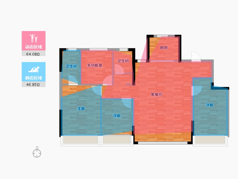 浙江省-杭州市-龙湖亚伦怡康·滨颂御湖境-111.24-户型库-动静分区