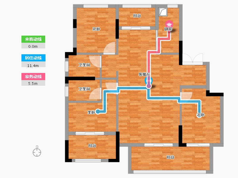 湖北省-荆门市-创鸿·书山美院（北区）-109.36-户型库-动静线