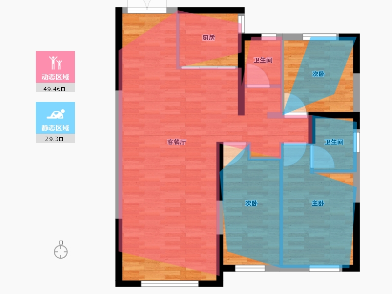 黑龙江省-黑河市-东海明珠-108.22-户型库-动静分区