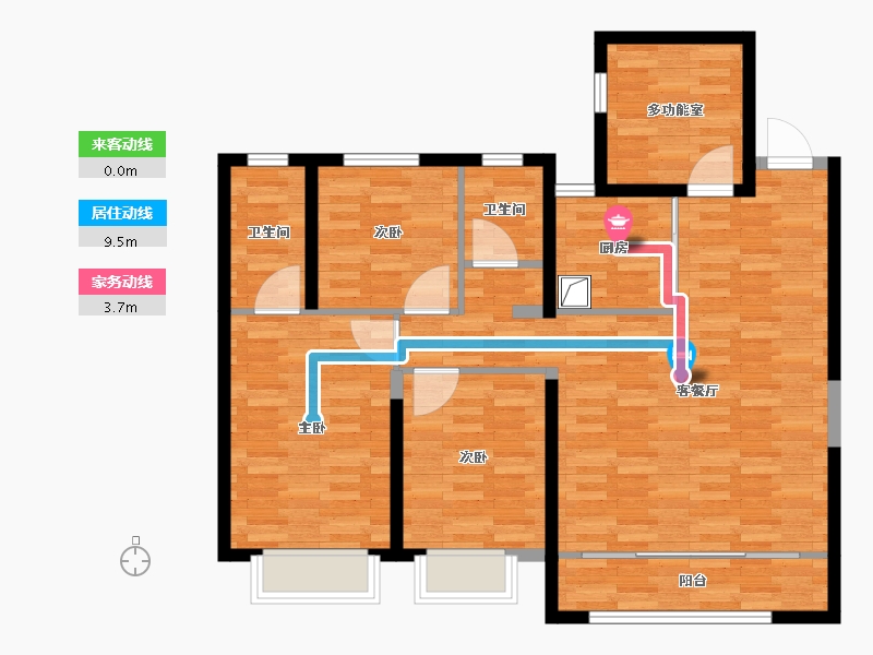 山西省-太原市-万星四合苑-96.06-户型库-动静线