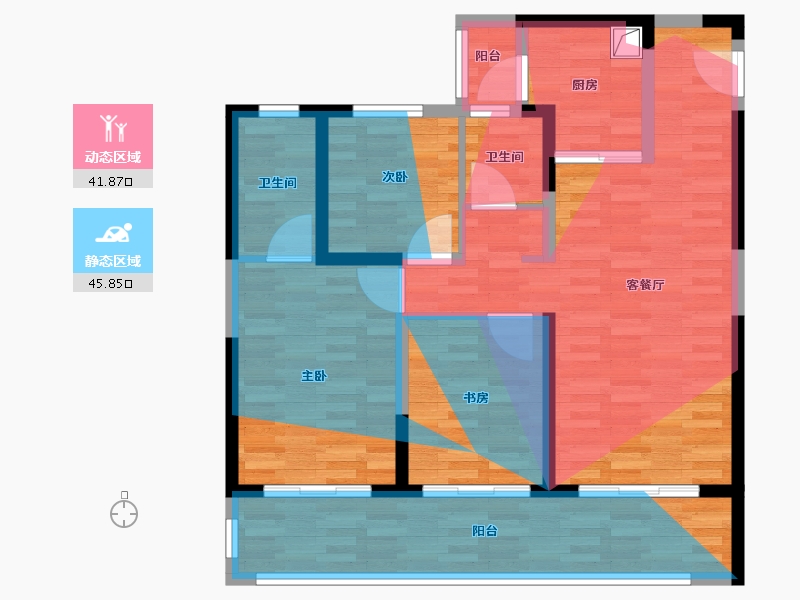 云南省-昆明市-旭辉广场-93.33-户型库-动静分区