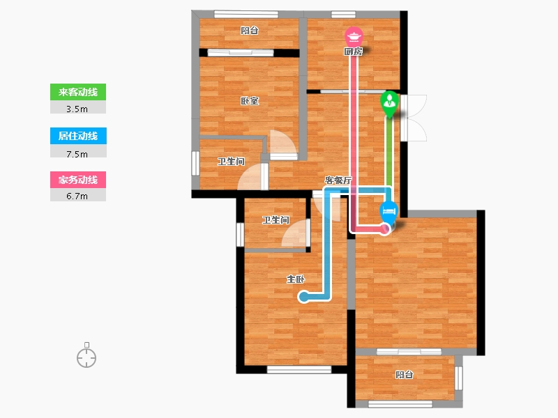 浙江省-金华市-王江2区-86.40-户型库-动静线