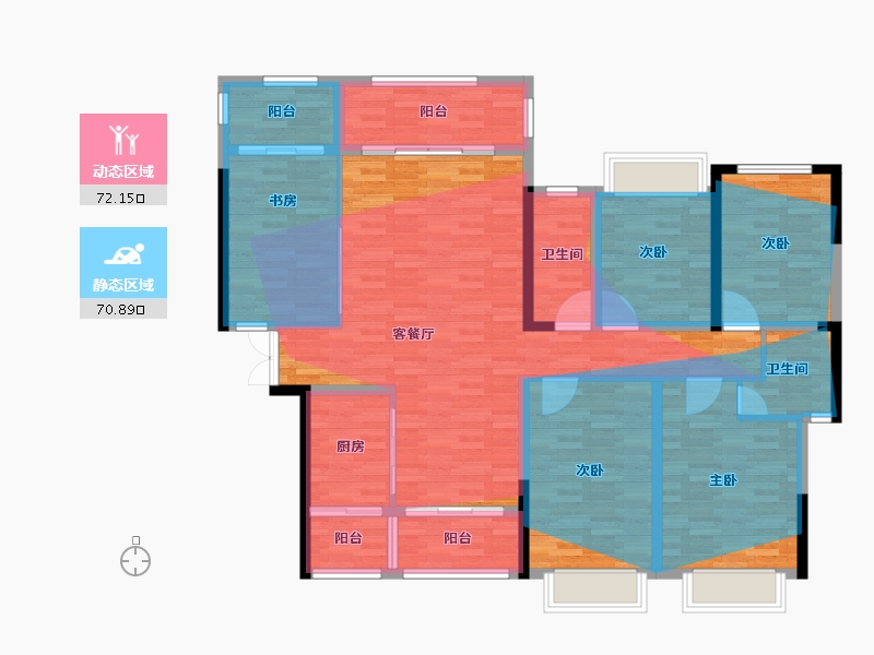 湖南省-郴州市-皇廷·万里江山-135.68-户型库-动静分区