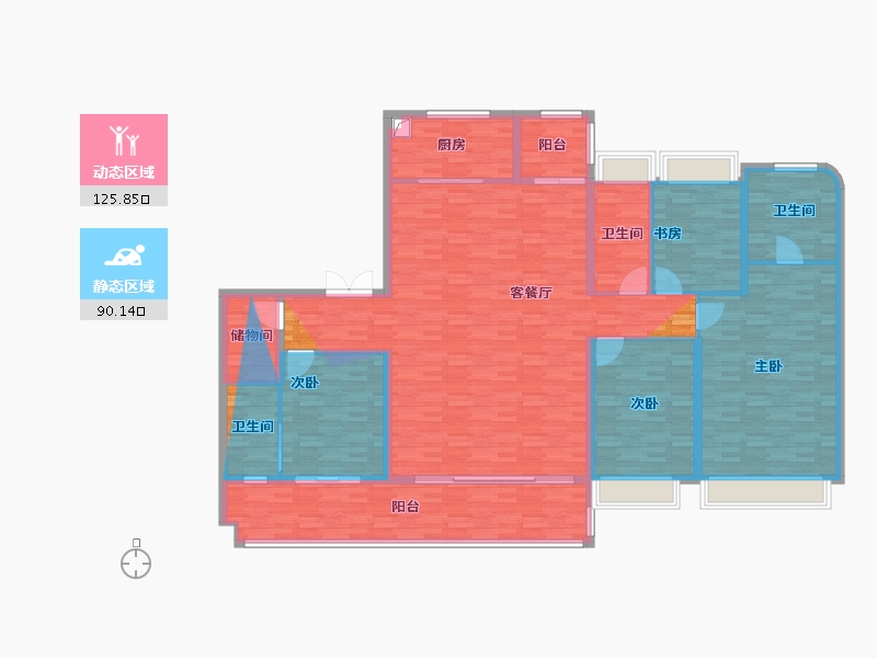 江苏省-南京市-伟星长江之歌-199.55-户型库-动静分区