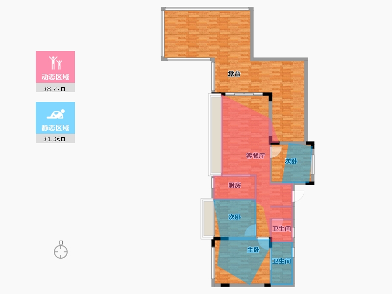 四川省-成都市-云上旅游度假区云镜-78.30-户型库-动静分区