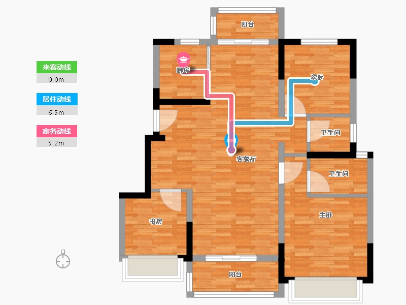 四川省-成都市-空港兴城锦楠府-84.42-户型库-动静线