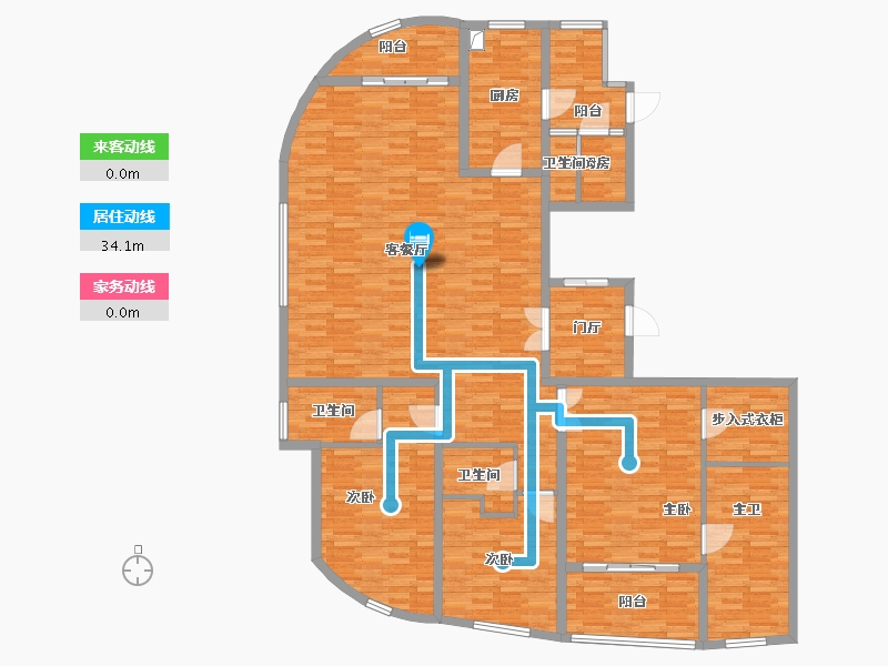 上海-上海市-徐汇中凯城市之光名邸-182.40-户型库-动静线