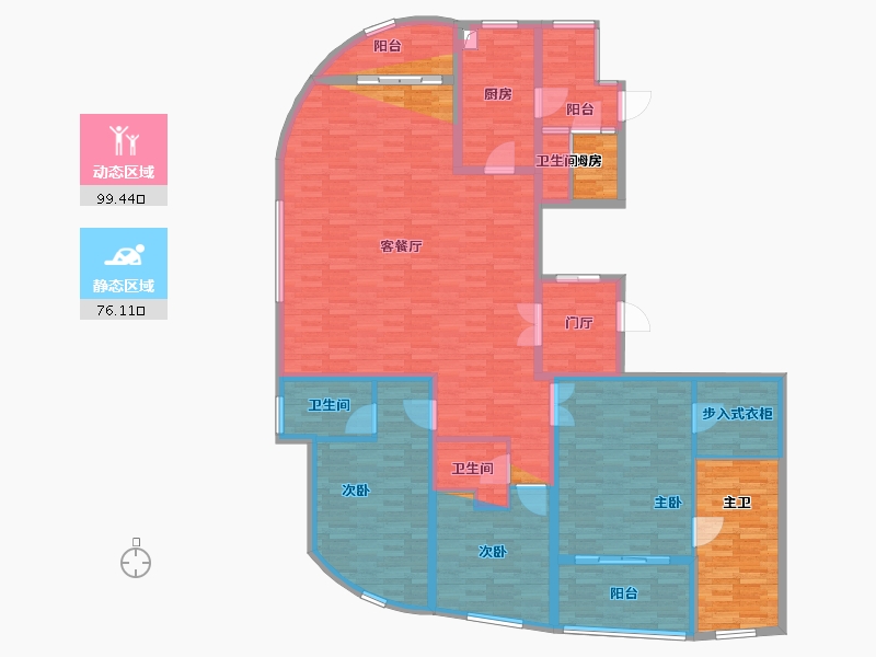 上海-上海市-徐汇中凯城市之光名邸-182.40-户型库-动静分区