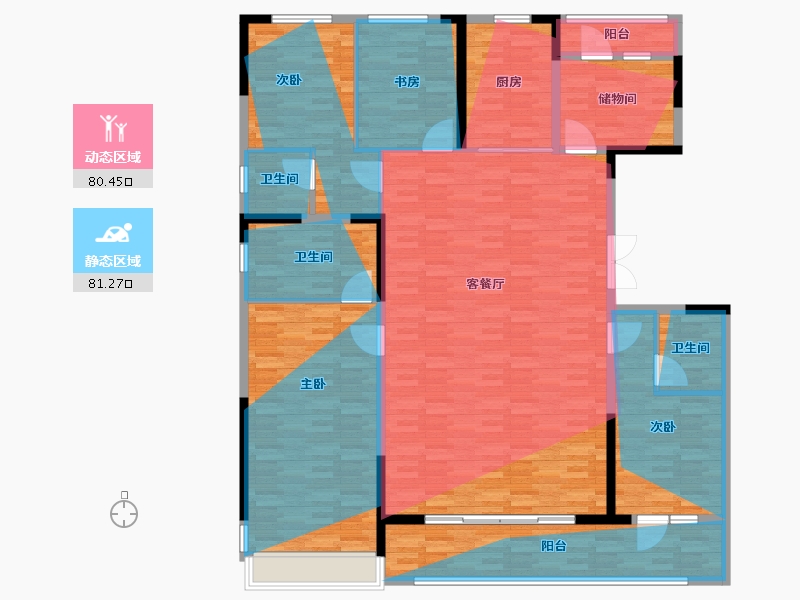 河南省-郑州市-万科·古翠隐秀-184.41-户型库-动静分区