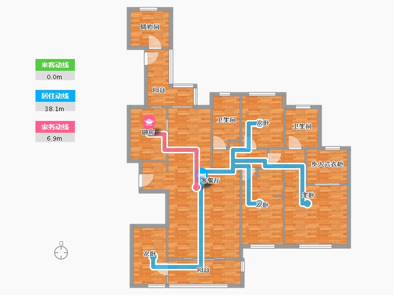 湖北省-武汉市-泛海国际居住区樱海园-164.00-户型库-动静线