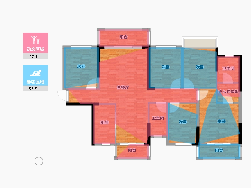 广西壮族自治区-梧州市-东盛金源城-113.60-户型库-动静分区