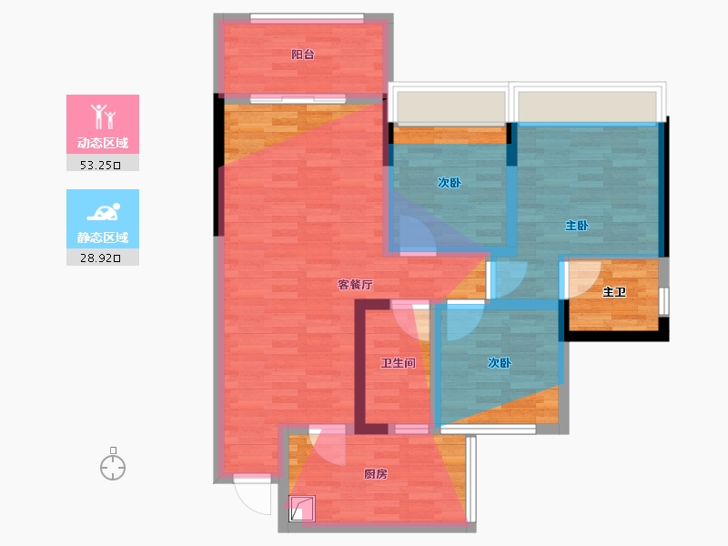 四川省-宜宾市-远达夆汇-93.00-户型库-动静分区