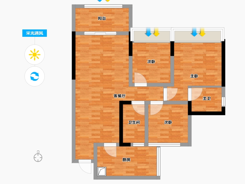 四川省-宜宾市-远达夆汇-93.00-户型库-采光通风