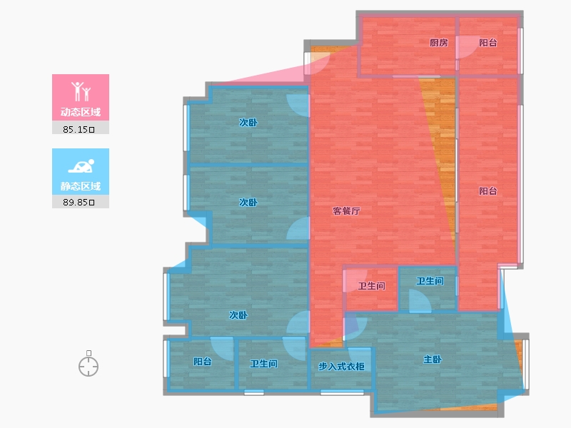 重庆-重庆市-龙湖紫云台-149.69-户型库-动静分区