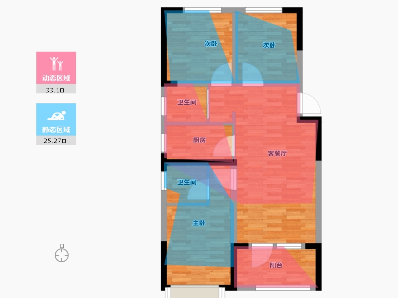 河北省-张家口市-荣盛城-A区-78.40-户型库-动静分区