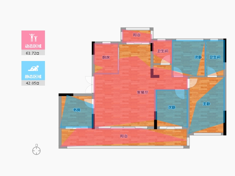 贵州省-贵阳市-盼盼金檀郡-125.26-户型库-动静分区