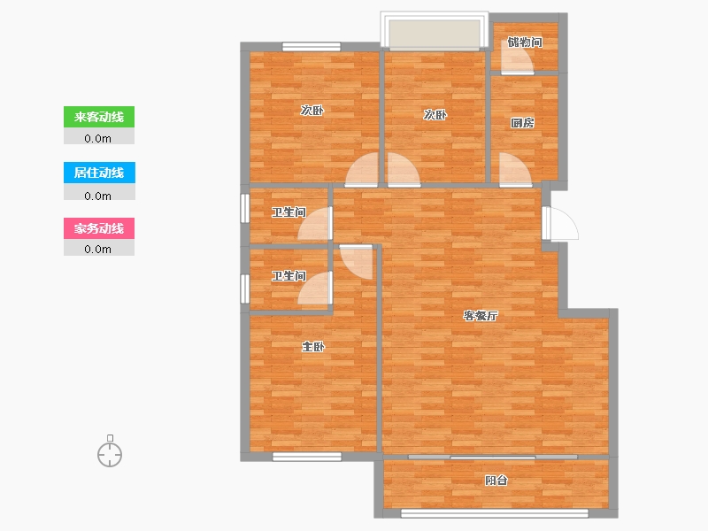 四川省-德阳市-雍湖大院二期-113.62-户型库-动静线