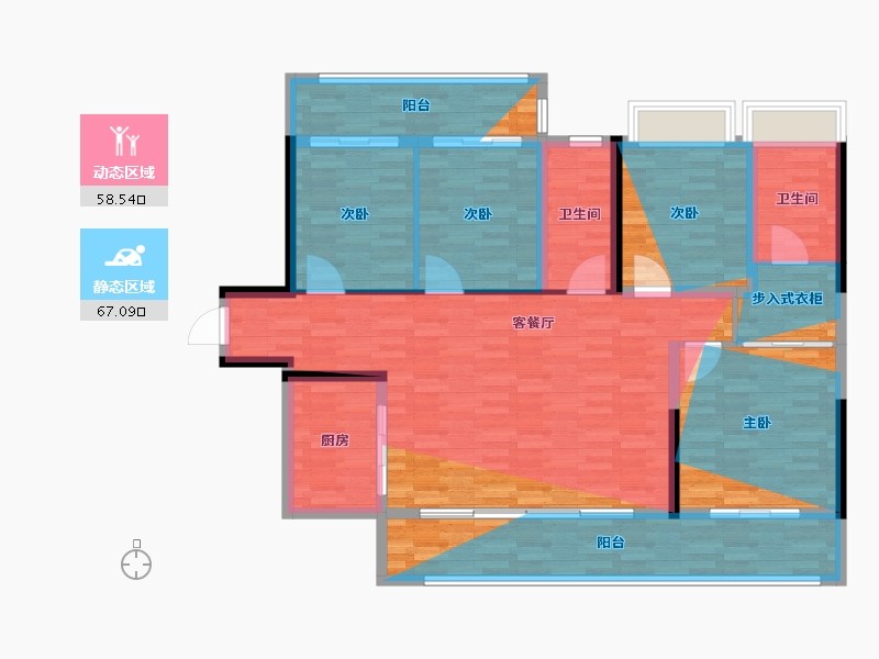 海南省-海口市-豪庭铭苑-130.12-户型库-动静分区