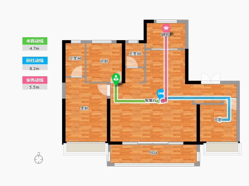 陕西省-榆林市-九建大锦·明珠城-107.90-户型库-动静线