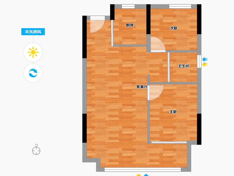 河南省-信阳市-美好未来社区-57.19-户型库-采光通风