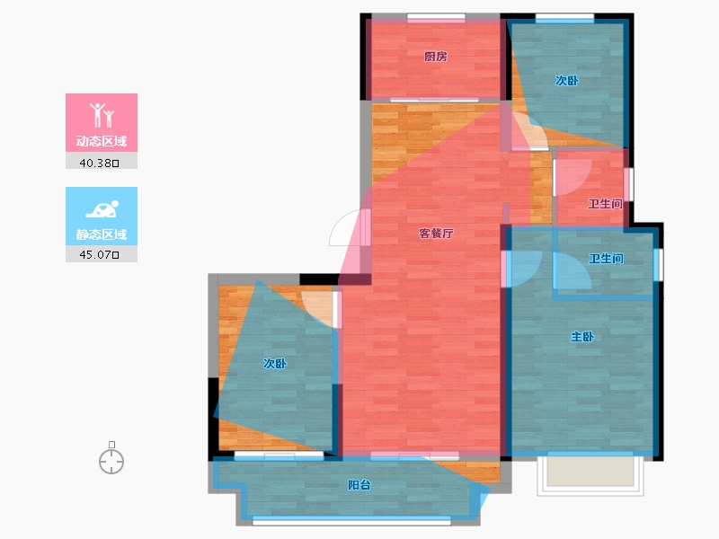 河南省-濮阳市-冶都森林花语二期-86.52-户型库-动静分区